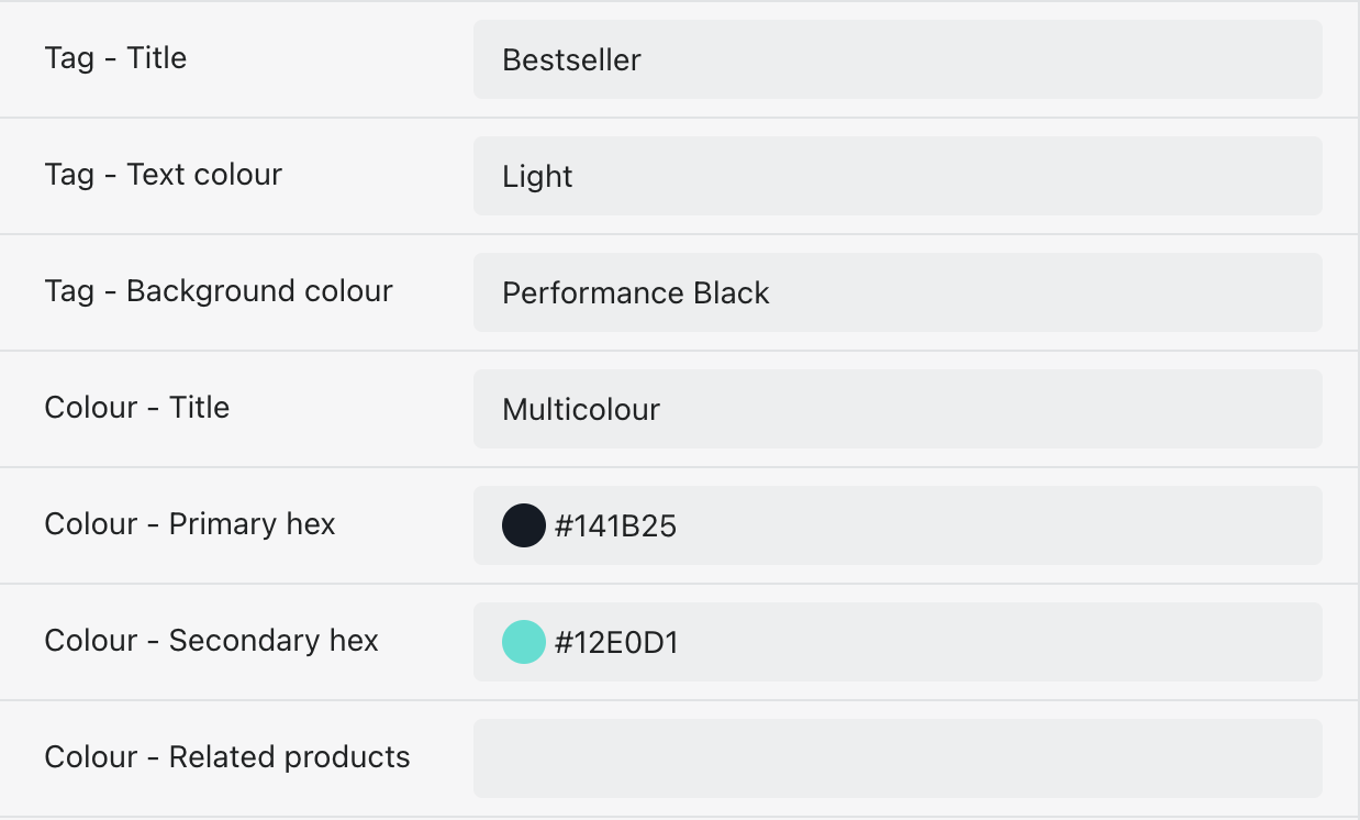 Metafields contracted